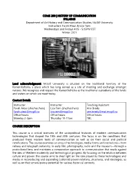 Coms 200 | History of Communication Syllabus