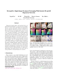 Dewarpnet: Single-Image Document Unwarping with Stacked 3D and 2D Regression Networks