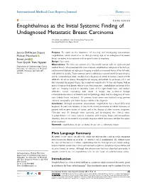 Enophthalmos As the Initial Systemic Finding of Undiagnosed Metastatic Breast Carcinoma
