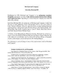 Howland Collection List