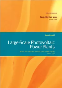 Large-Scale Photovoltaic Power Plants – Available Data