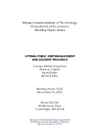 Optimal Public Debt Management and Liquidity Provision