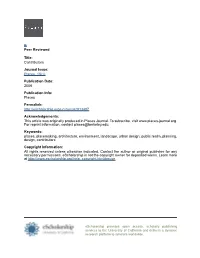 Peer Reviewed Title: Contributors Journal Issue: Places, 18(1