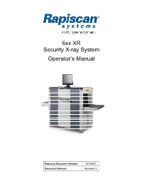 Rapiscan 6Xx XR Security X-Ray System Operator's Manual