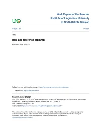 Role and Reference Grammar