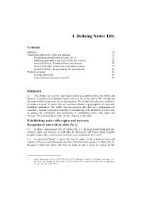 4. Defining Native Title