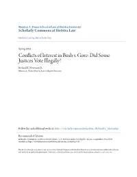 Conflicts of Interest in Bush V. Gore: Did Some Justices Vote Illegally? Richard K