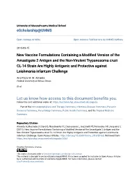 New Vaccine Formulations Containing a Modified Version of The