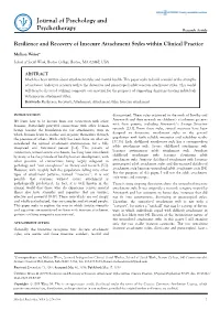 Resilience and Recovery of Insecure Attachment Styles Within Clinical Practice