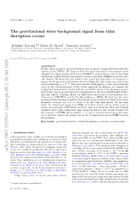 The Gravitational Wave Background Signal from Tidal Disruption Events