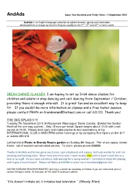 Andads Issue Two Hundred and Thirty Three – 2 September 2010