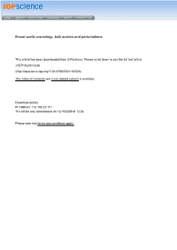 Brane-World Cosmology, Bulk Scalars and Perturbations