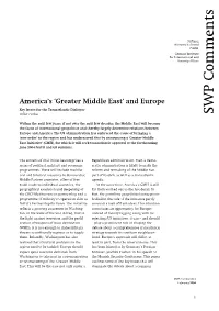 Greater Middle East’ and Europe Key Issues for the Transatlantic Dialogue