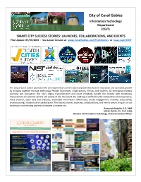 SMART CITY SUCCESS STORIES: LAUNCHES, COLLABORATIONS, and EVENTS This Update: 07/31/2021 - See Latest Version at Or Issuu.Com/CGIT