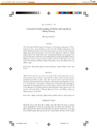 Conceptual Understanding of Myths and Legends in Malay History
