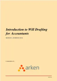 Introduction to Will Drafting for Accountants