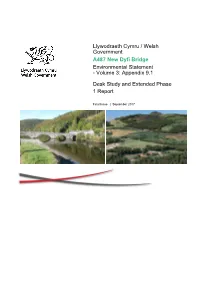 Llywodraeth Cymru / Welsh Government A487 New Dyfi Bridge Environmental Statement - Volume 3: Appendix 9.1