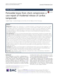 Pericardial Injury from Chest Compression: a Case Report Of