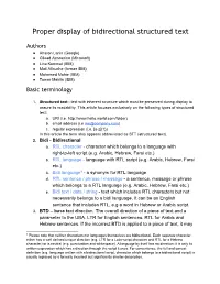 Proper Display of Bidirectional Structured Text