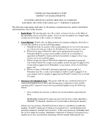 Summary Judgment Motions for Judge Leo T