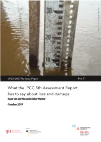 What IPCC WG2 AR5 Has to Say About Loss and Damage