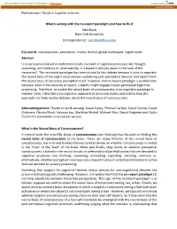 What Is Wrong with the No-Report Paradigm and How to Fix It Ned Block New York University Correspondence: Ned.Block@Nyu.Edu