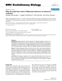 Why Do Snails Have Hairs? a Bayesian Inference of Character Evolution Markus Pfenninger*1, Magda Hrabáková2, Dirk Steinke3 and Aline Dèpraz4