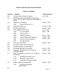 2.00 Overview of the Certification