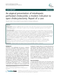 An Atypical Presentation of Intrahepatic Perforated Cholecystitis: a Modern Indication to Open Cholecystectomy