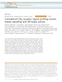 Cannabinoid CB2 Receptor Ligand Profiling Reveals Biased Signalling
