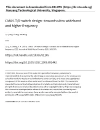 CMOS T/R Switch Design : Towards Ultra‑Wideband and Higher Frequency