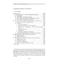 COMPETITIVE PUBLIC CONTRACTS Eric M. Singer INTRODUCTION