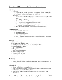 Excision of Thrombosed External Hemorrhoids