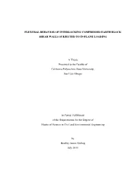 Flexural Behavior of Interlocking Compressed Earth Block Shear Walls Subjected to In-Plane Loading