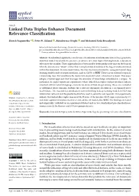 Linked Data Triples Enhance Document Relevance Classification