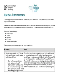 Question Time Responses