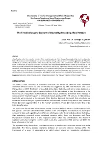 The First Challenge to Economic Rationality: Revisiting Allais Paradox