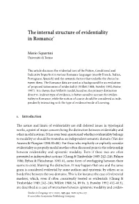 The Internal Structure of Evidentiality in Romance