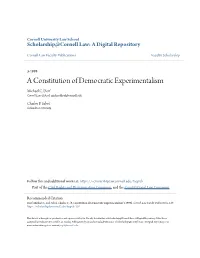 A Constitution of Democratic Experimentalism Michael C