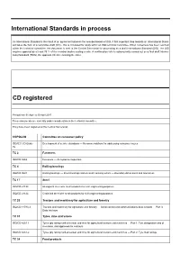 International Standards in Process CD Registered