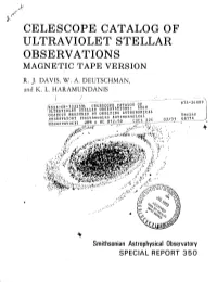 Observations Magnetic Tape Version R
