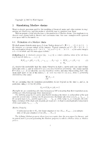 Simulation of Markov Chains