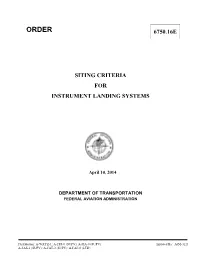 6750.16E Siting Criteria for Instrument Landing Systems