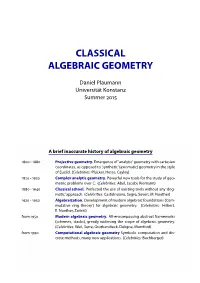 Classical Algebraic Geometry