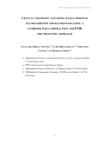 Crystal-Chemistry and Short-Range Order Of