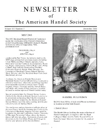 Handel Newsletter-2/2001 Pdf