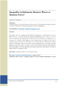 Inequality in Indonesia: Kuznets Waves Or Kuznets Curve?