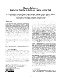 Kissing Cuisines: Exploring Worldwide Culinary Habits on the Web
