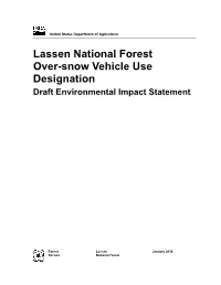 Lassen National Forest Over-Snow Vehicle Use Designation Draft Environmental Impact Statement