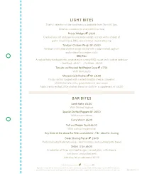 Light Bites Bar Bites